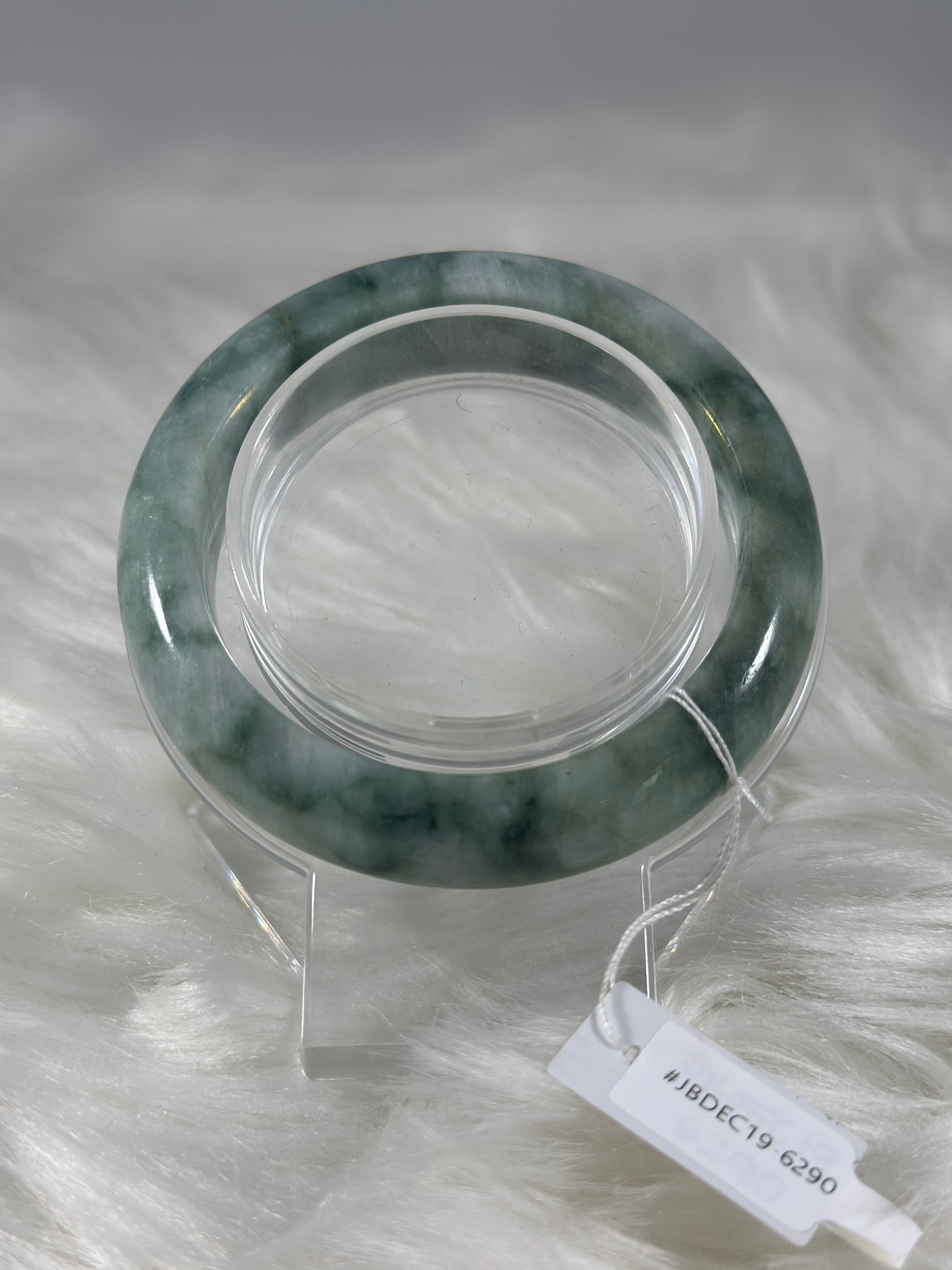 Grade A Natural Jade Bangle with certificate #6290