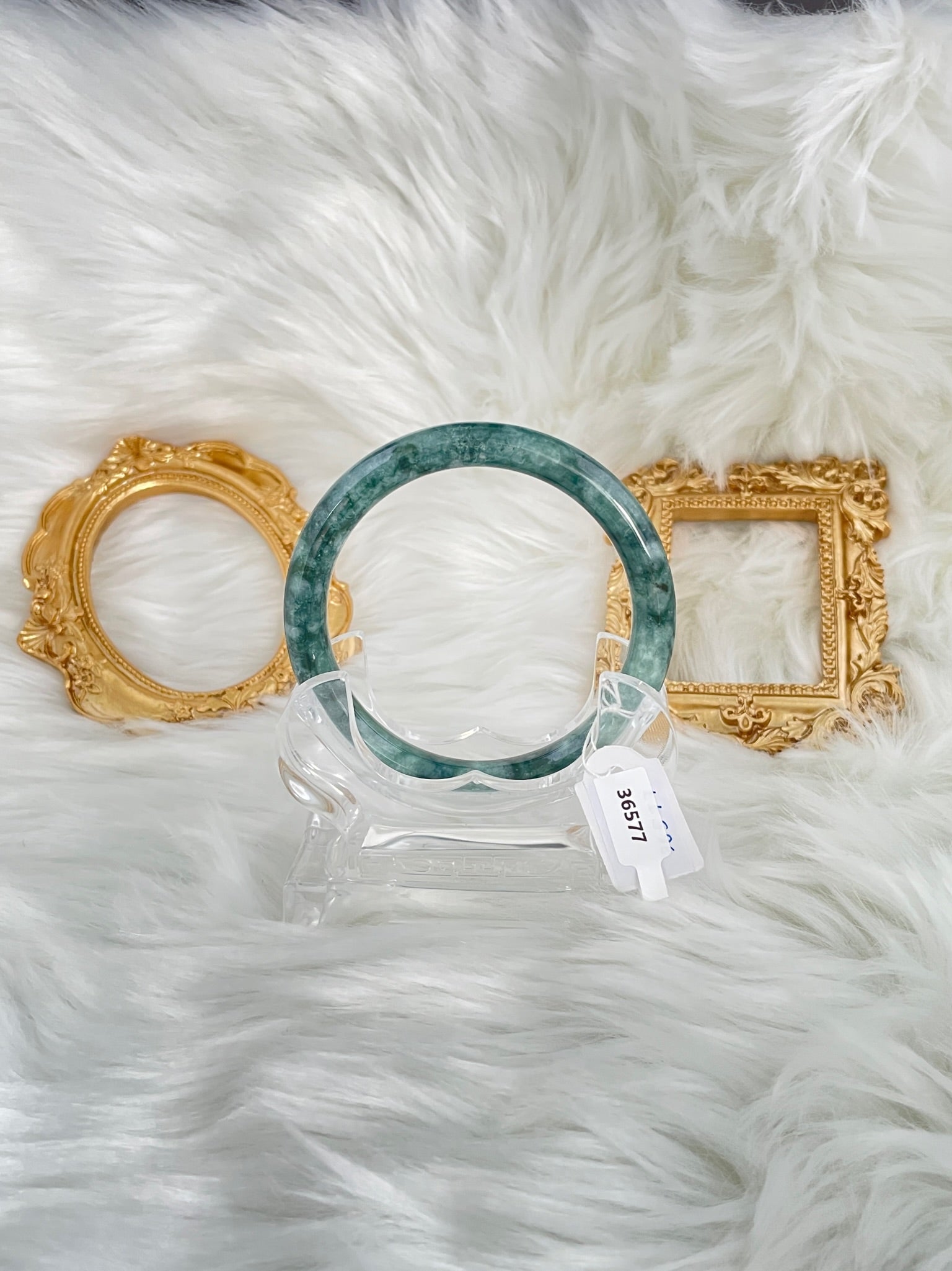 Grade A Natural Jade Bangle with certificate #36577