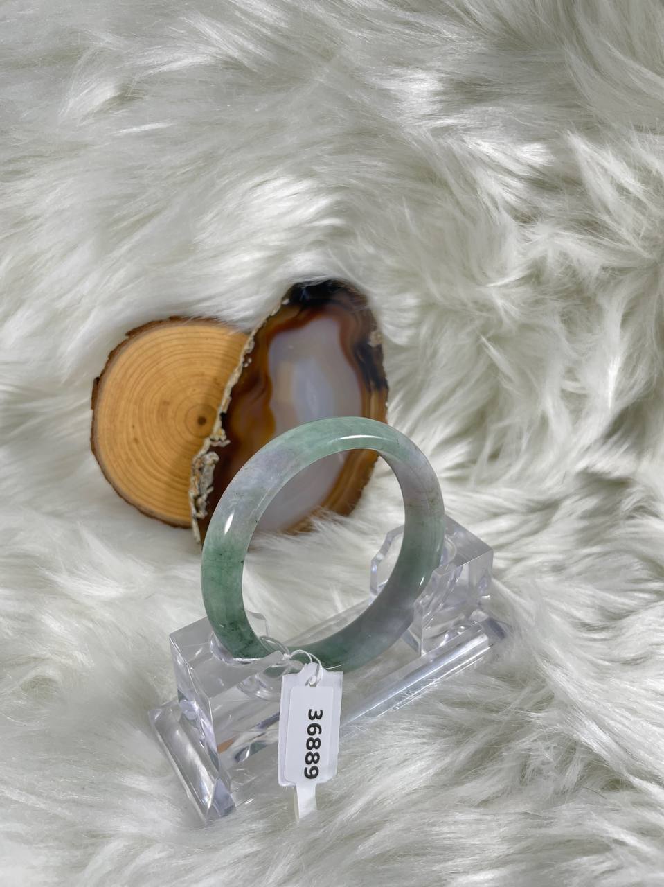 Grade A Natural Jade Bangle with certificate #36889