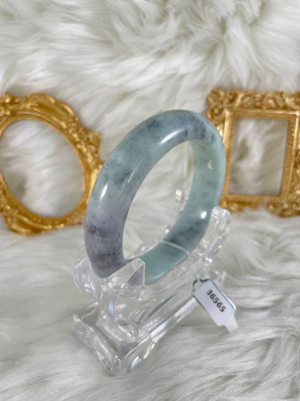 Grade A Natural Jade Bangle with certificate #36565