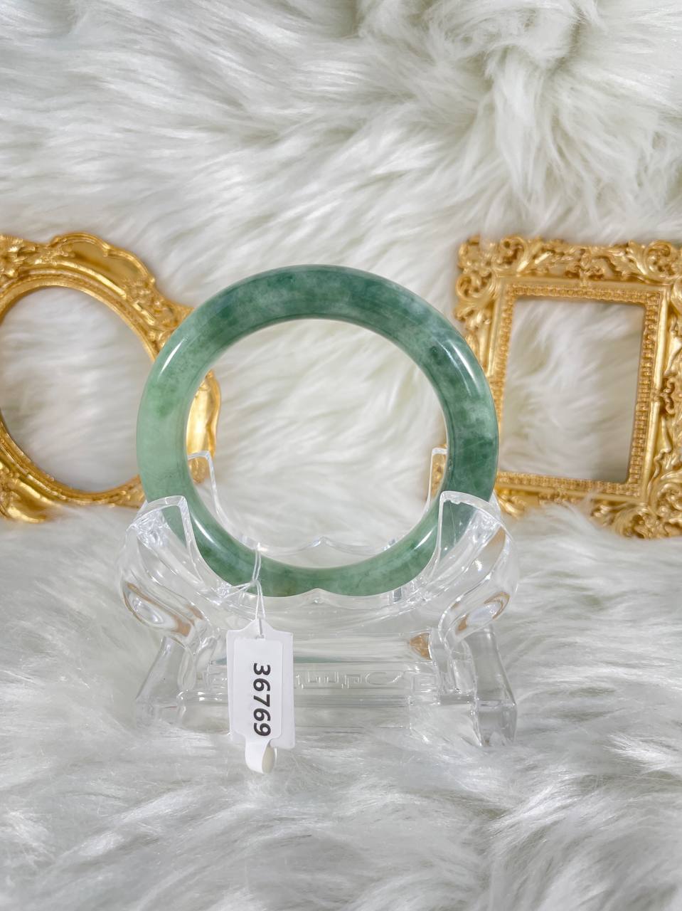 Grade A Natural Jade Bangle with certificate #36370