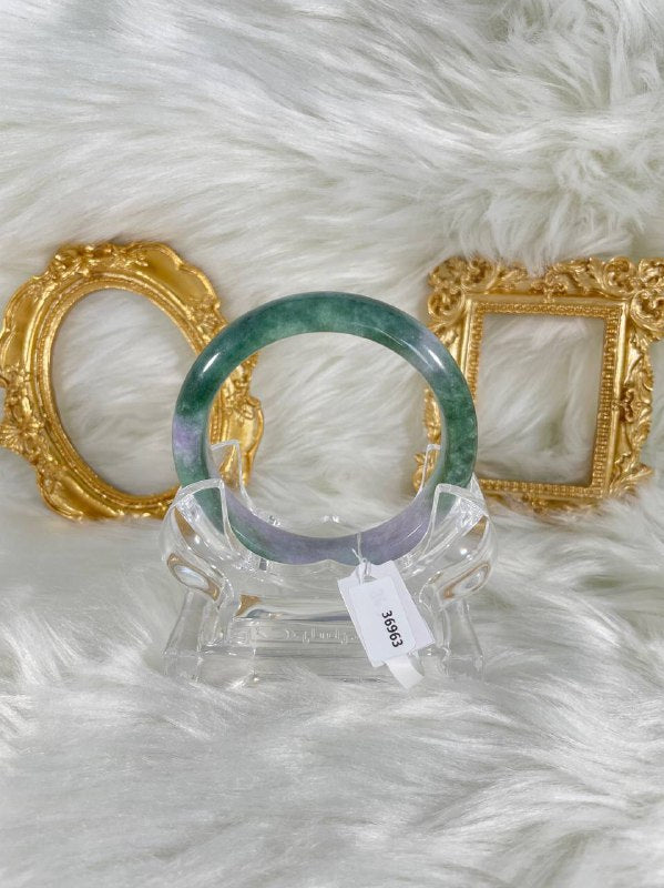 Grade A Natural Jade Bangle with certificate #36963