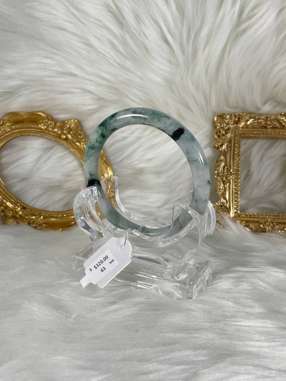 Grade A Natural Jade Bangle with certificate #36356