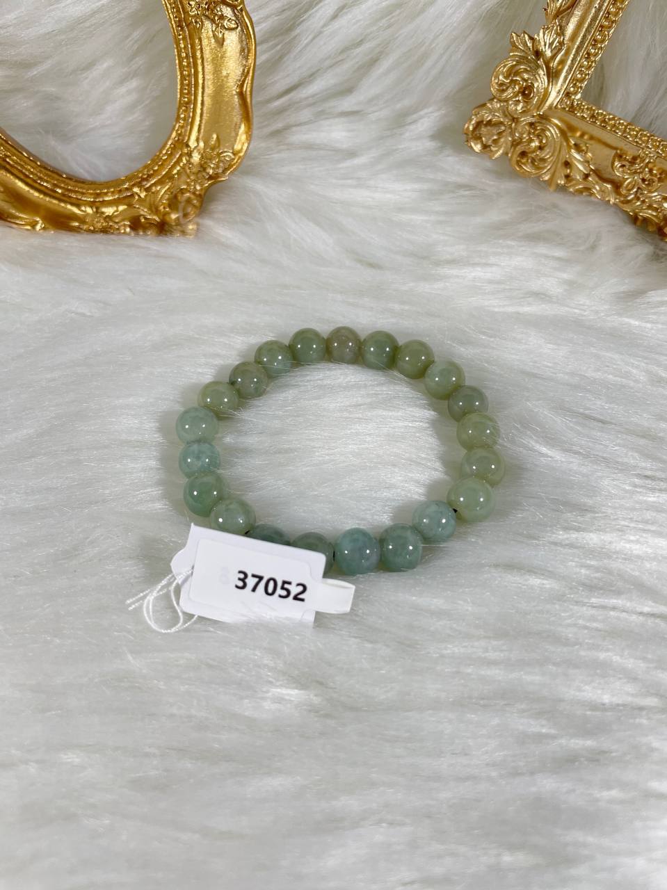 Grade A Natural Jade Beaded Bangle with certificate #37052