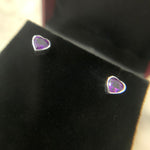 Load image into Gallery viewer, Amethyst Heart Earrings (SE-001)
