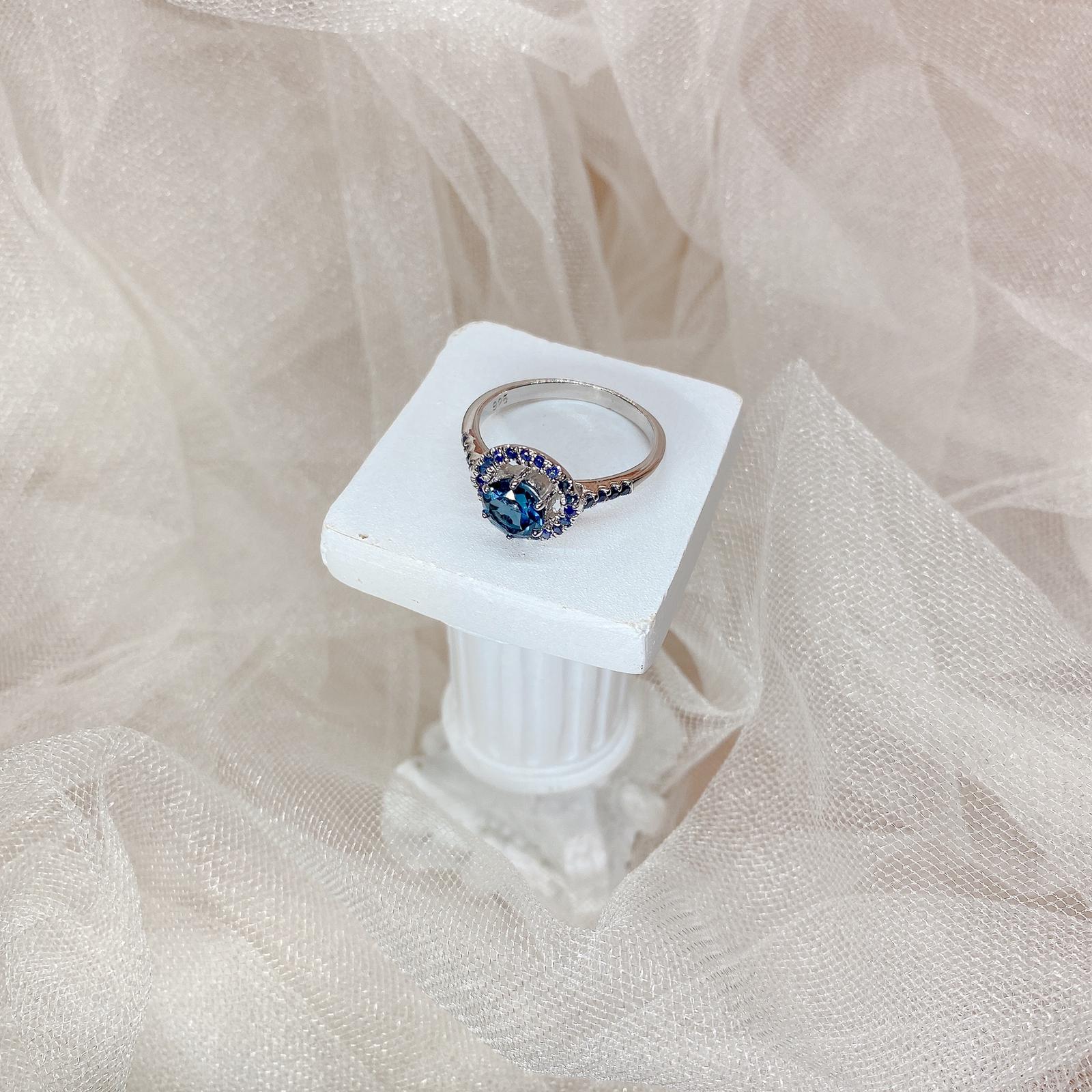 Princess Cut Blue Sapphire Ring (DBRRIN-0025)