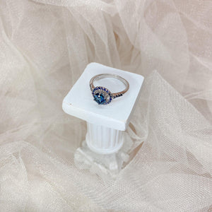 Princess Cut Blue Sapphire Ring (DBRRIN-0025)